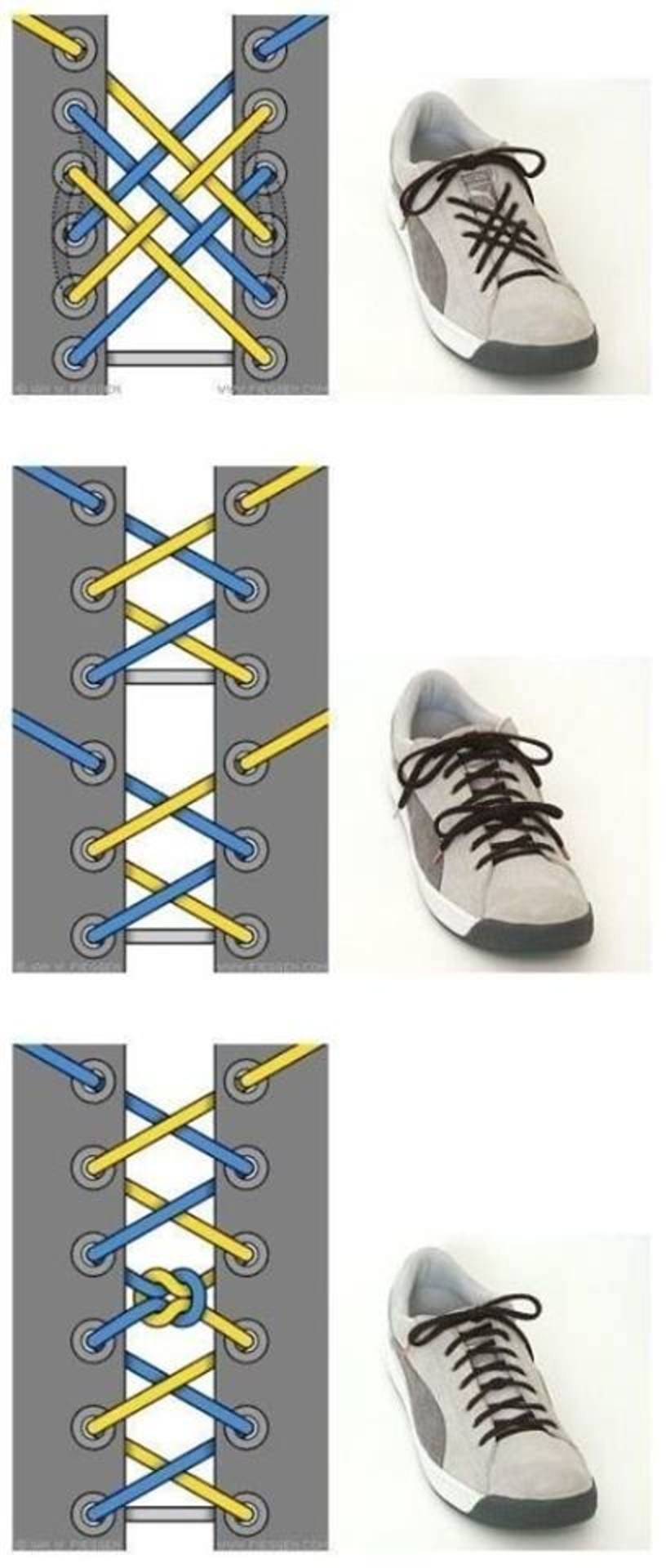 Способы завязывания шнурков на кедах