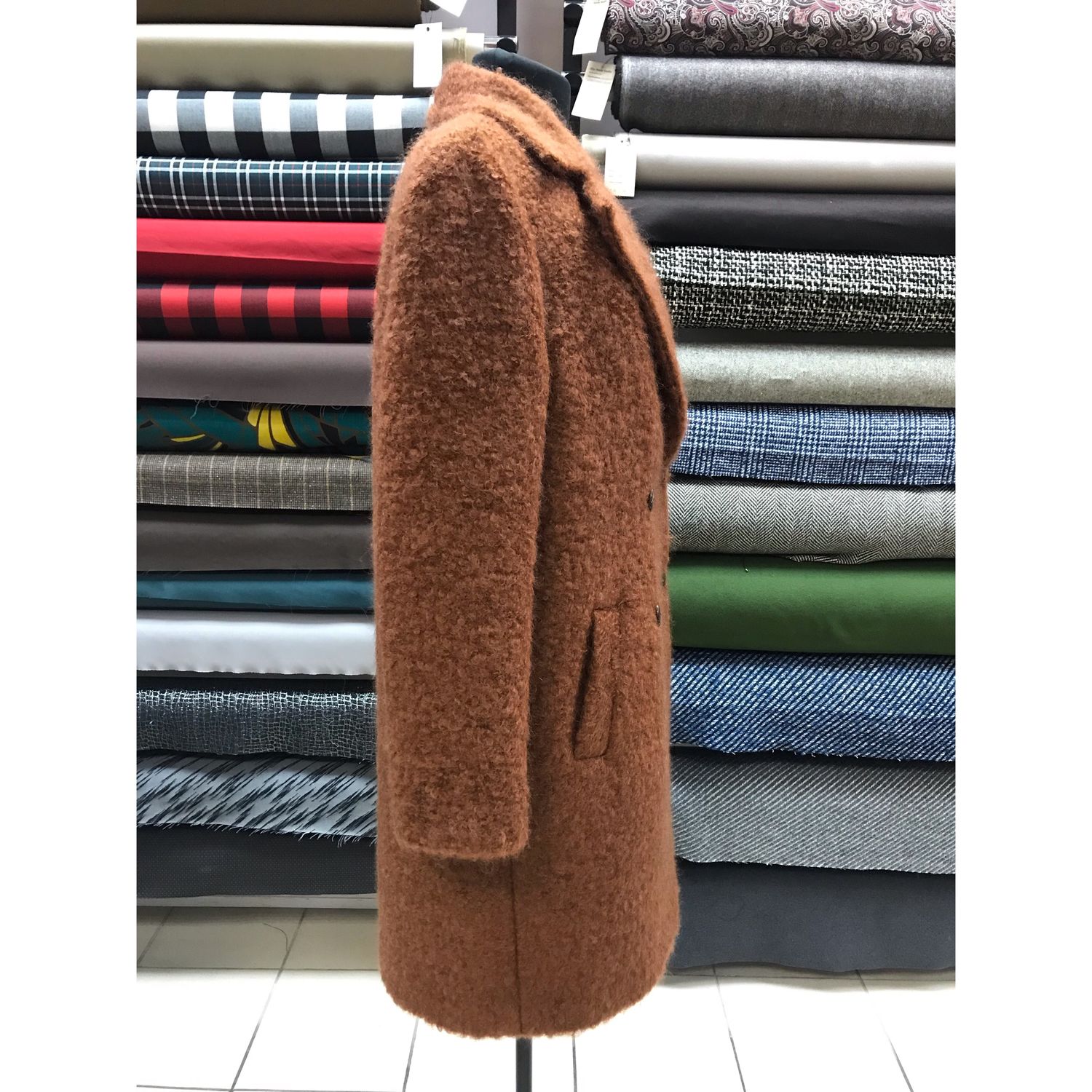 Пальто из буклированной шерсти