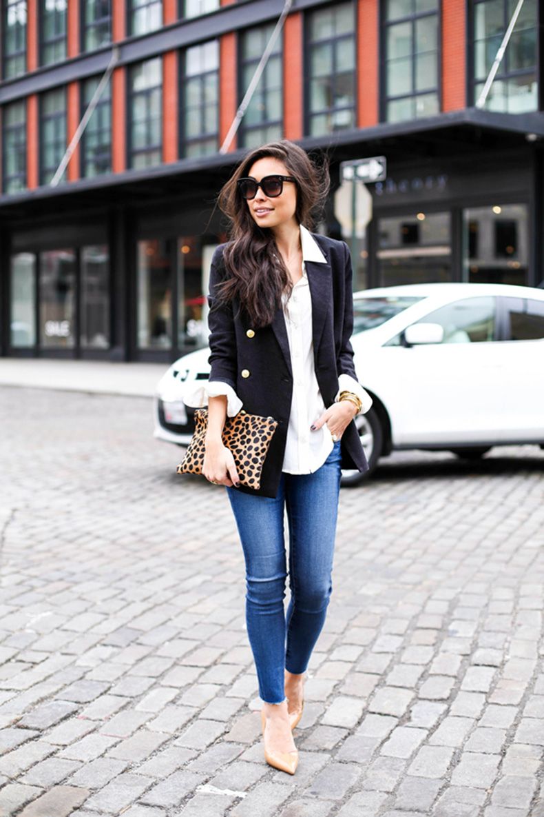 образ джинсы и пиджак женский фото