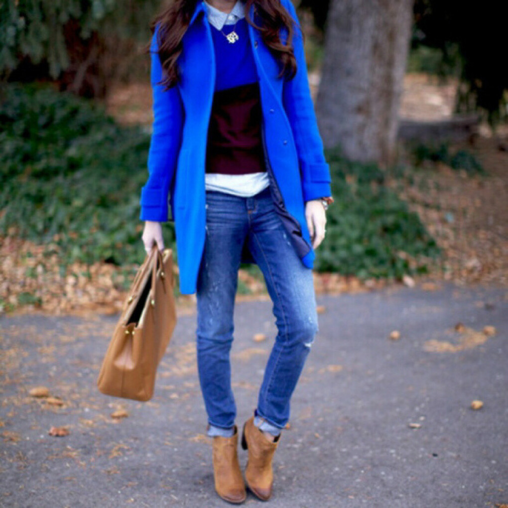 Образы с синим пальто
