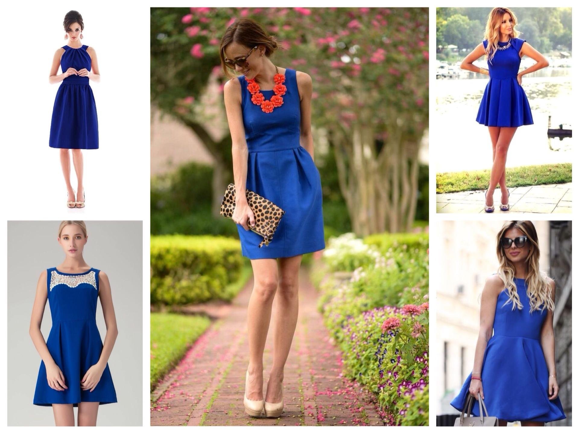 Сочетание синего платья