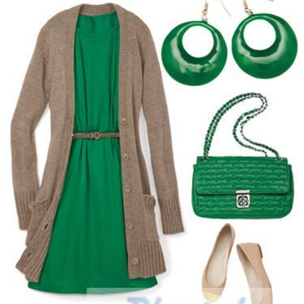 Сочетание зеленого цвета в одежде