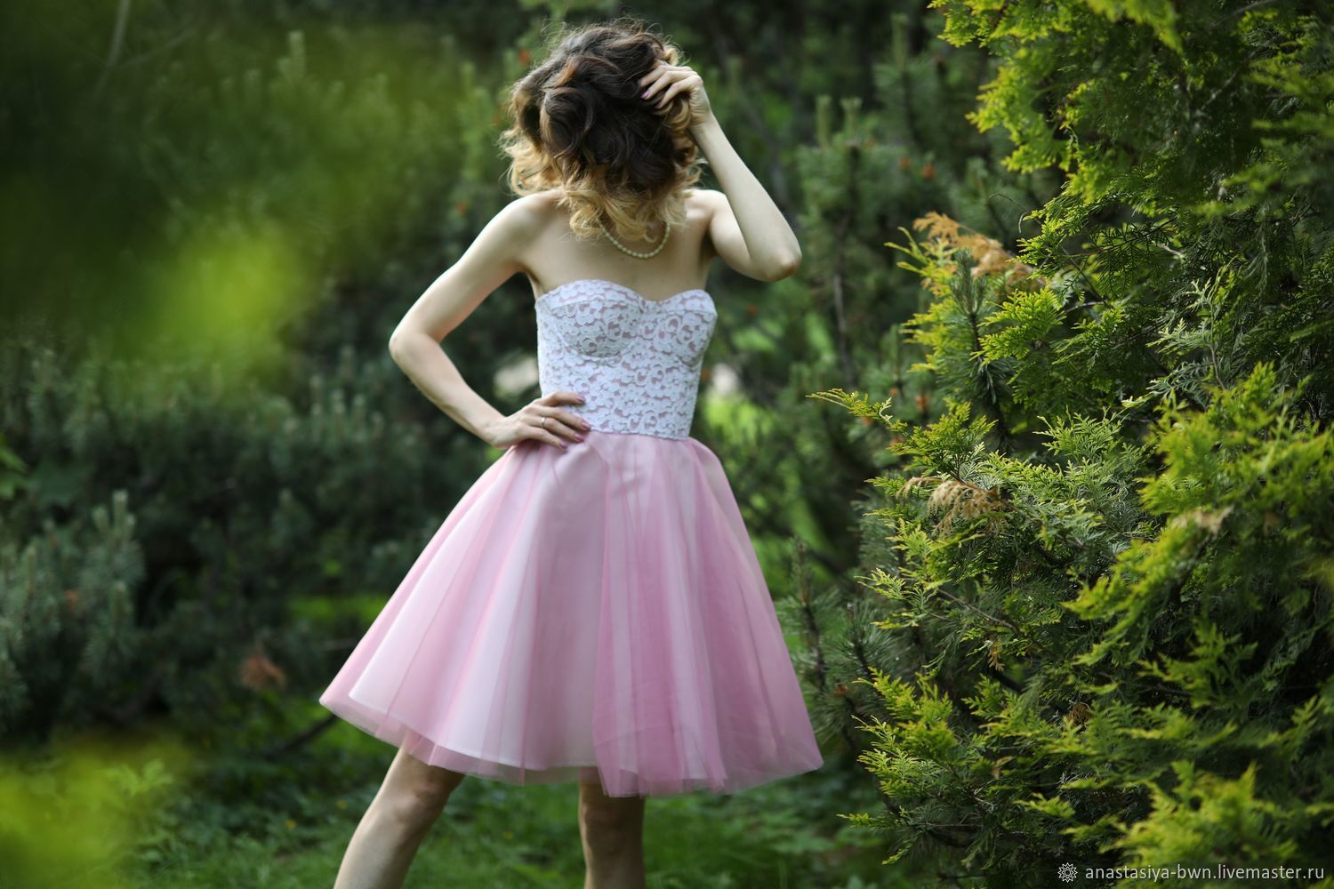 Пышное Короткое Розовое Платье