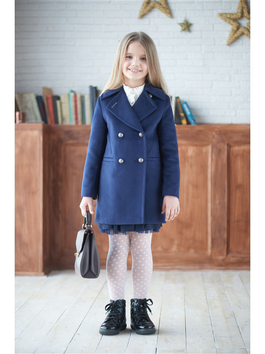Детское драповое пальто для девочки