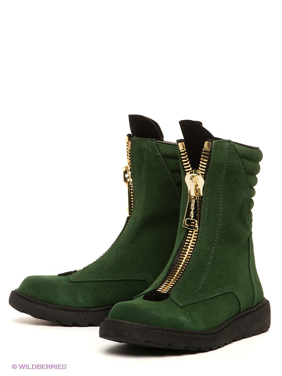 TBS женские ботинки замшевые зеленые