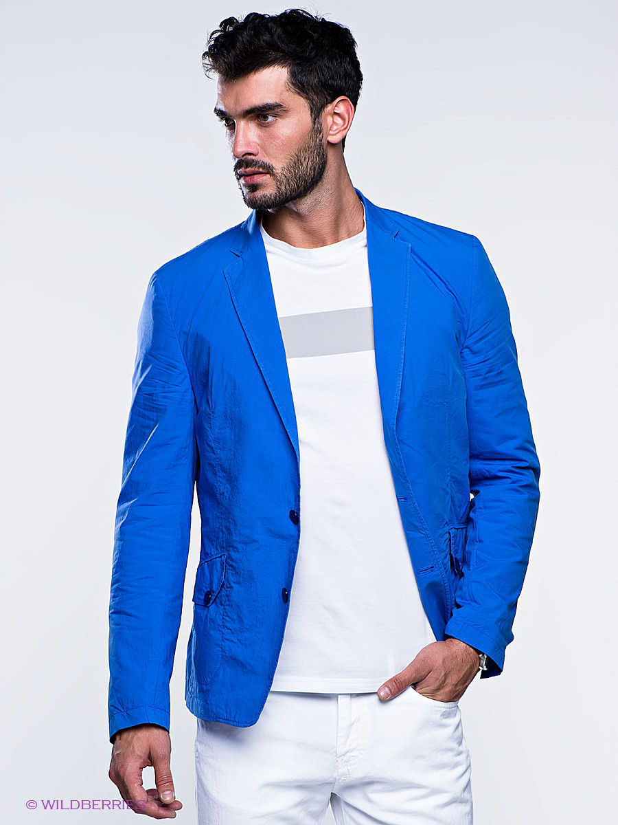 Синий пиджак мужской