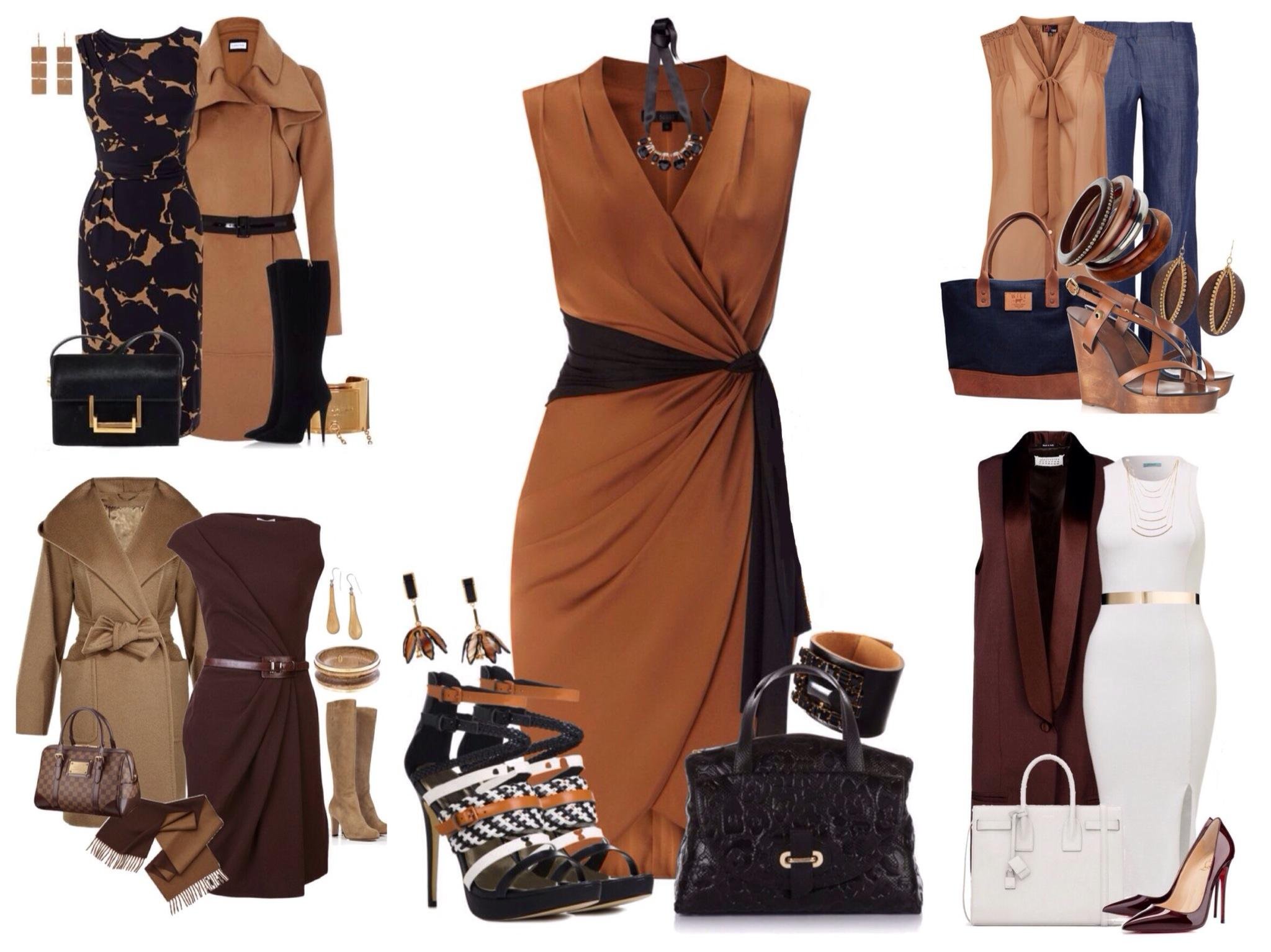 Сочетание коричневого цвета в одежде для женщин