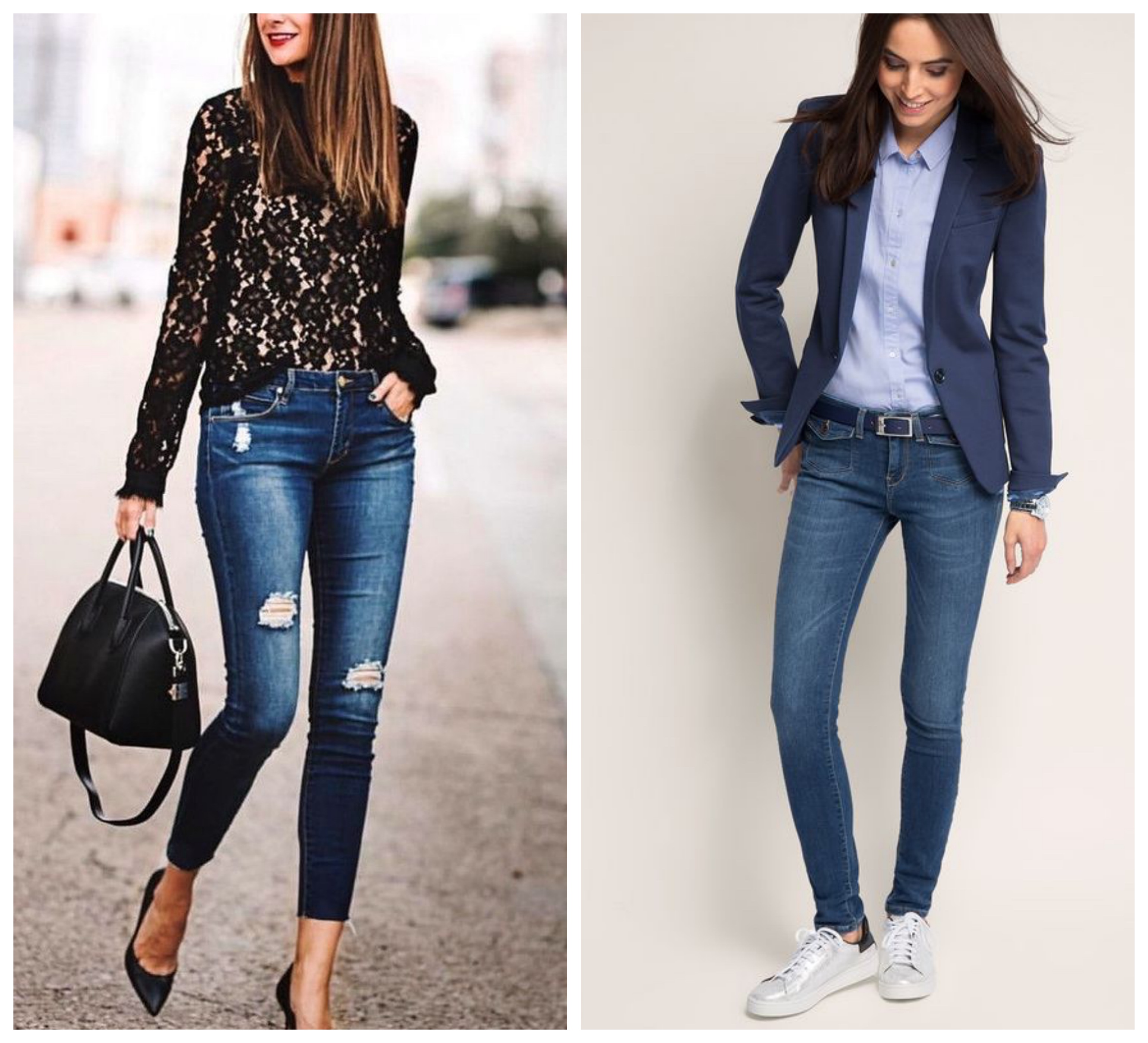 Образы с узкими джинсами
