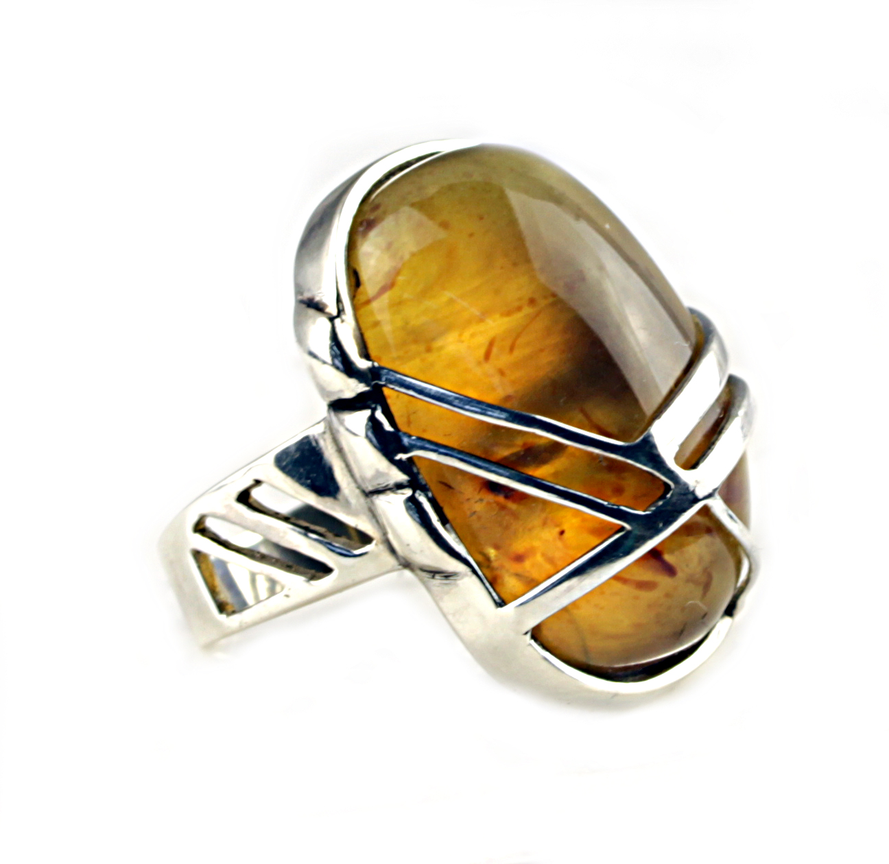 Amber кольцо с янтарем арт 1.147
