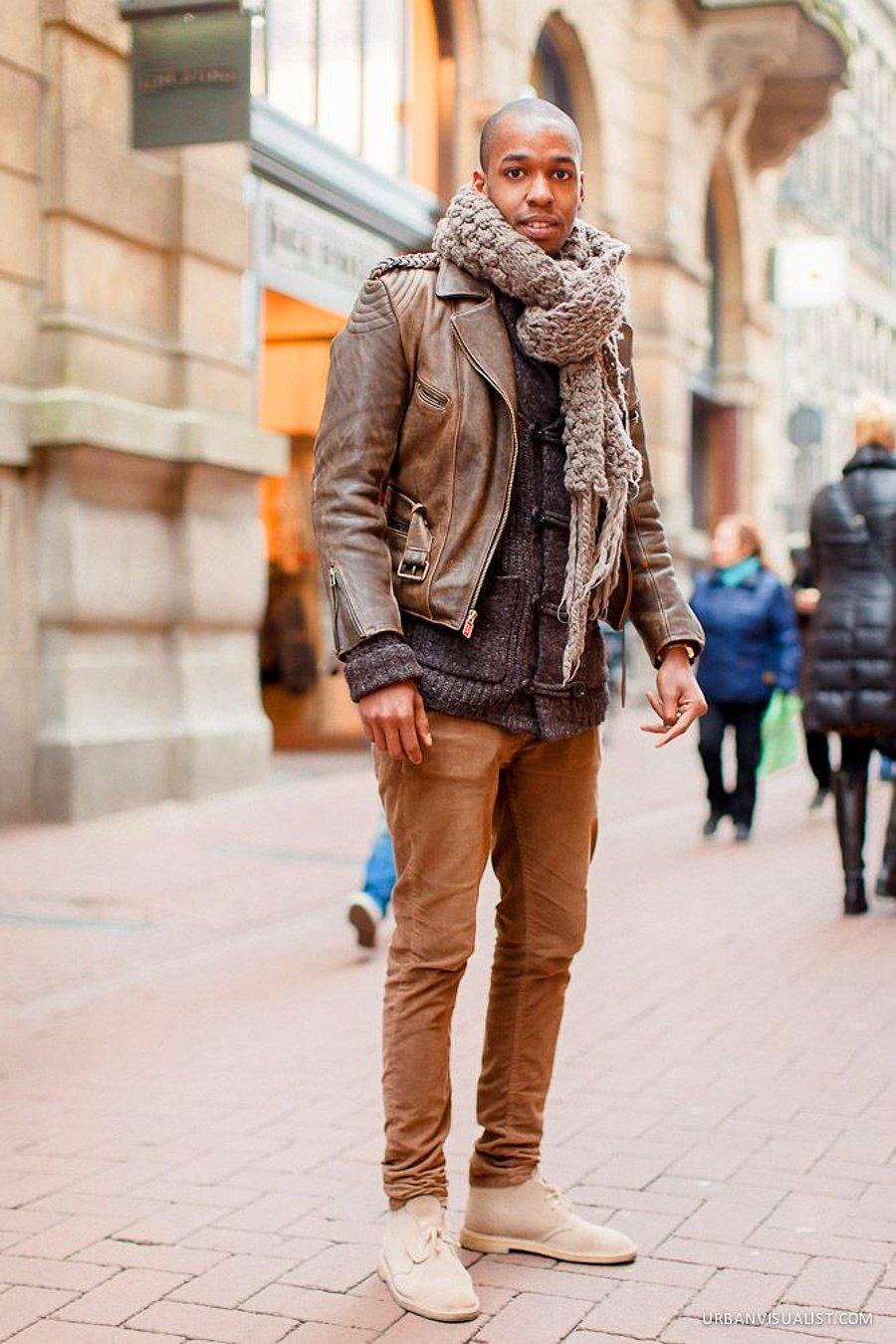 Зимний мужской стиль коричневый