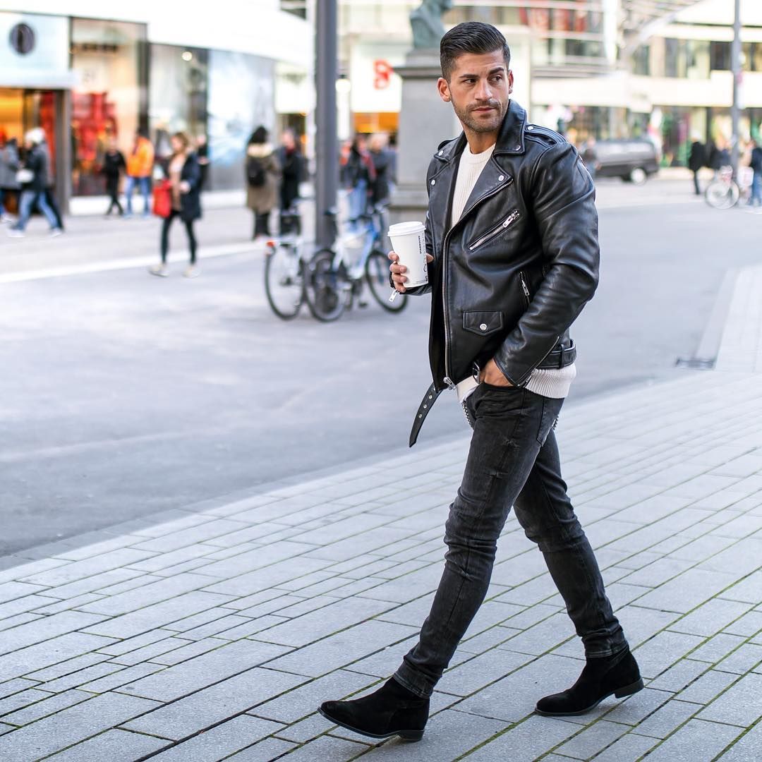 Chelsea Boots with Leather Jacket