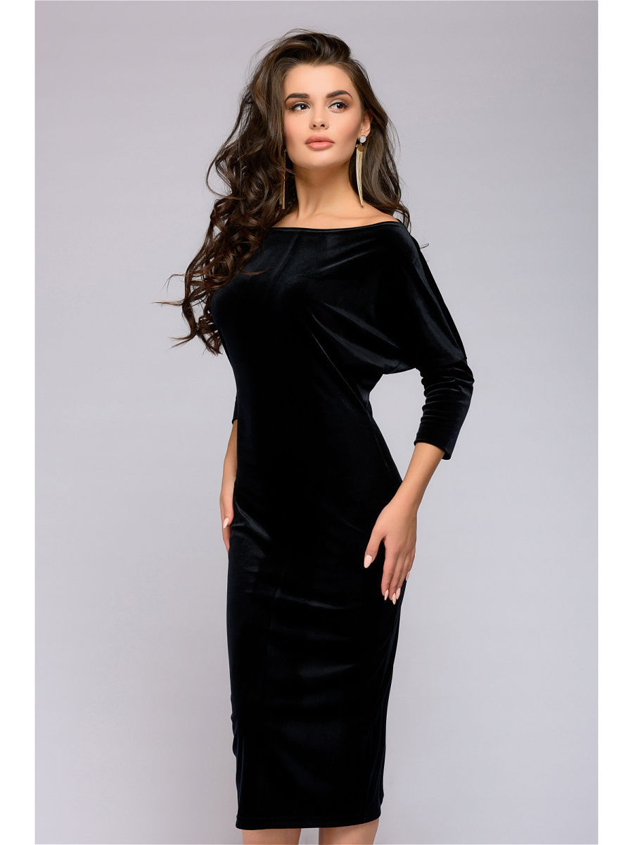 Черное бархатное платье Calliope