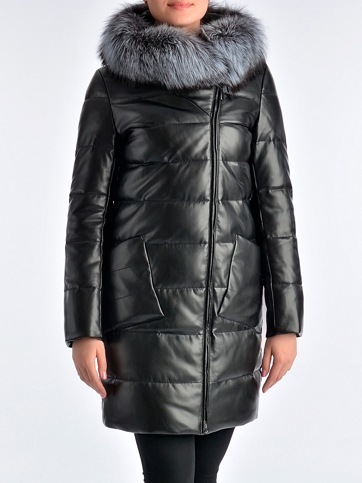 Куртка Zara женская из экокожи экокожи с капюшоном 8073/239