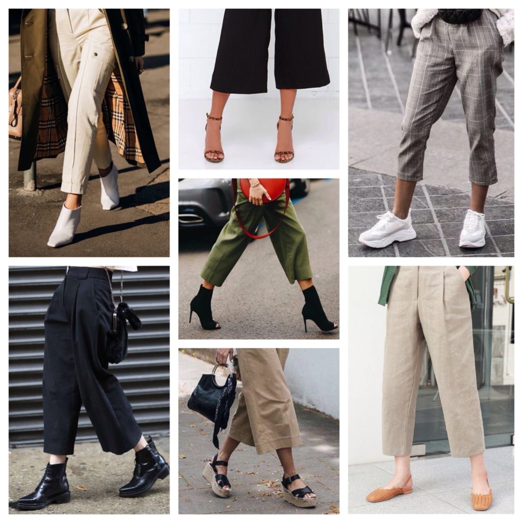 Укороченные брюки женские с ботинками