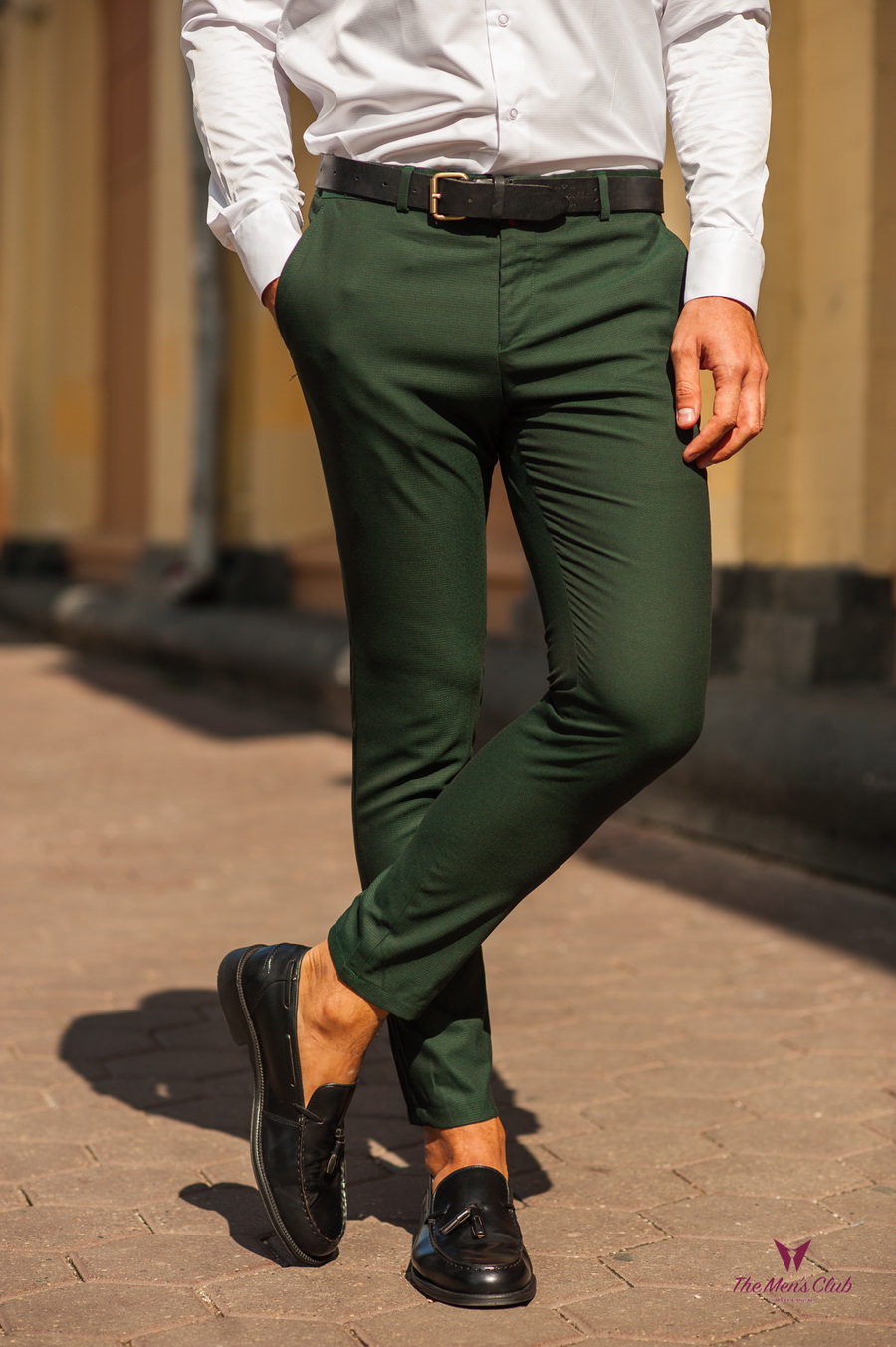 Зеленые брюки мужские классические