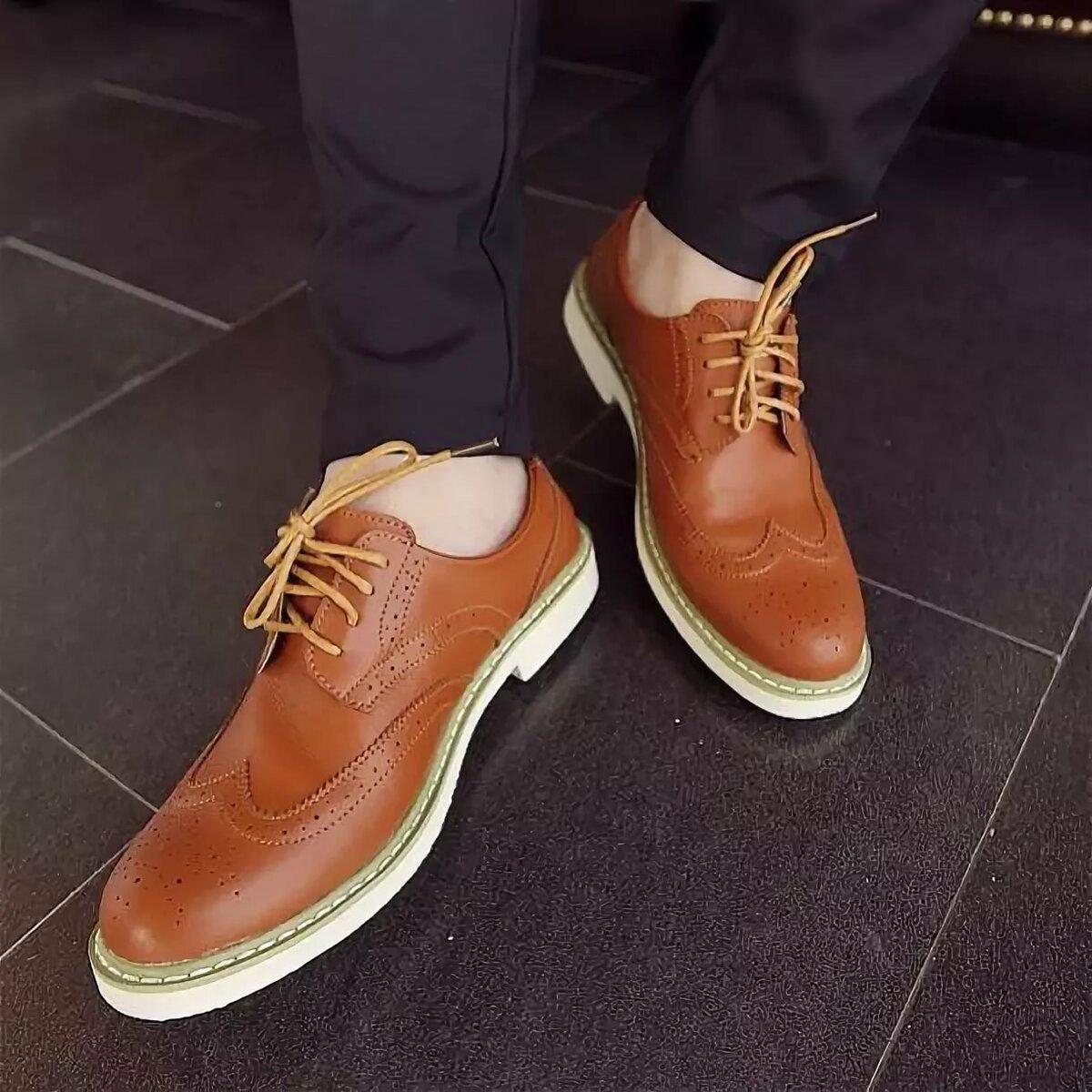 Ботинки мужские коричневые туфли