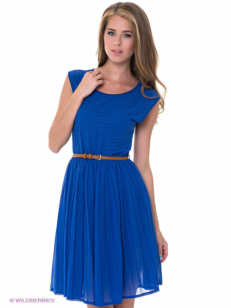Синее летнее платье
