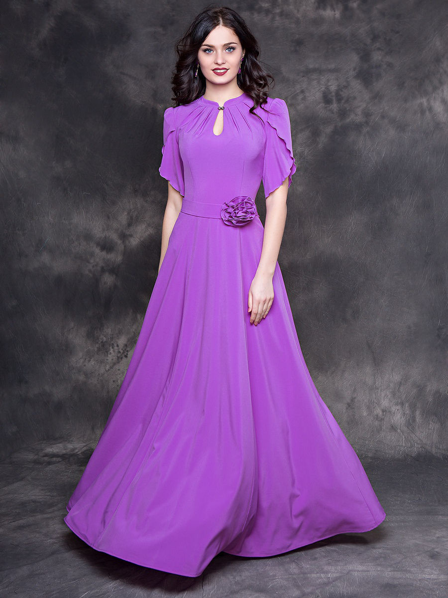 Темно фиолетовое платье