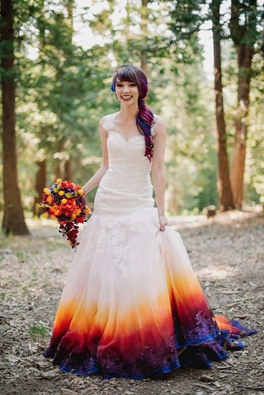 Салатовое свадебное платье
