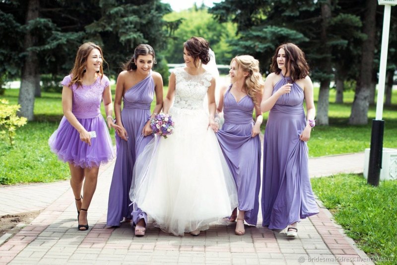 Лиловое платье подружки невесты