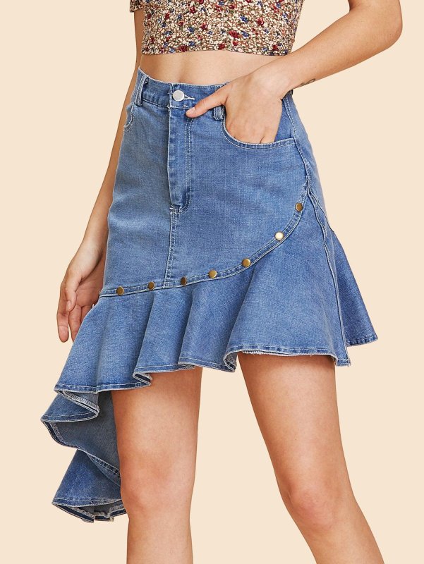 Как сшить юбку из старых джинсов для девочки