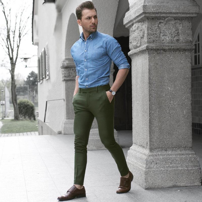 Зеленые штаны мужские с чем носить (62 фото)