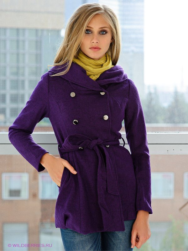 Стиль фиолетовое пальто