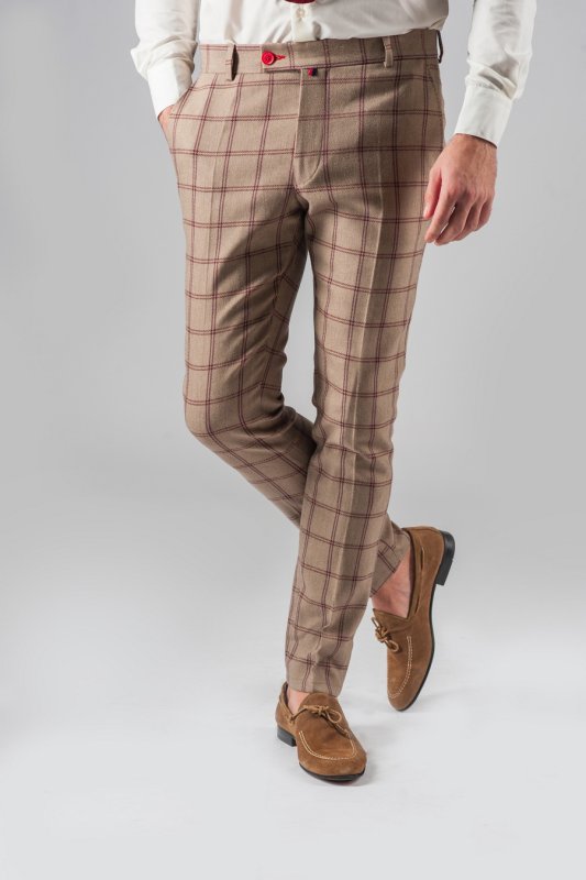Бежевые классические брюки мужские