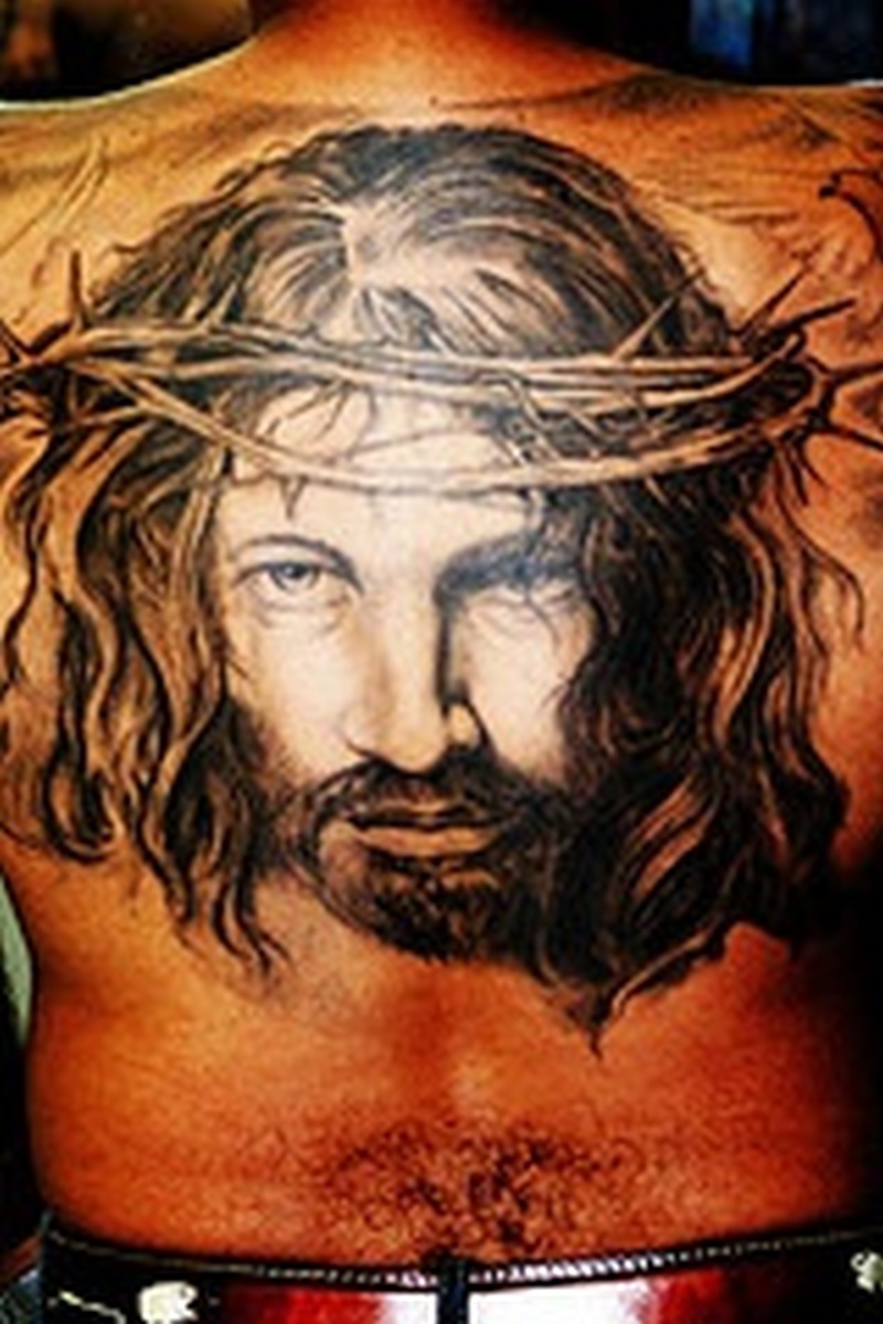 Jesus back tattoo design