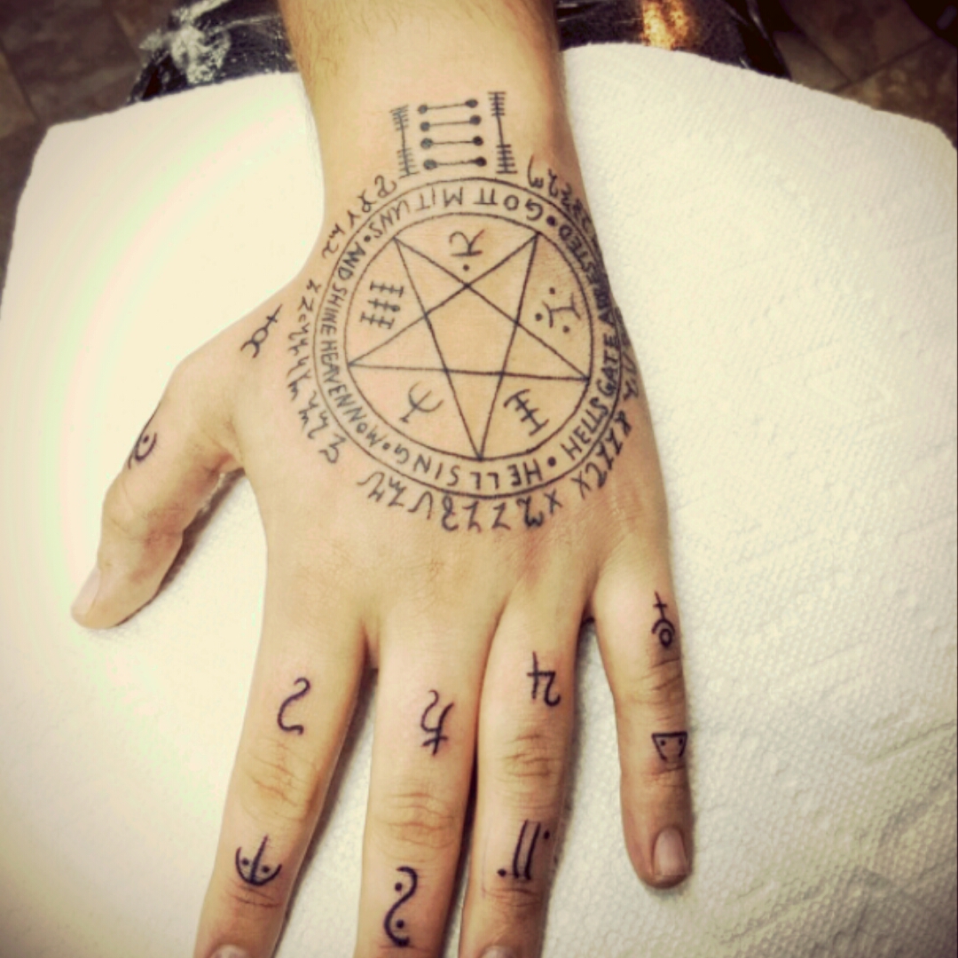 Татуировка Хеллсинг пентаграмма