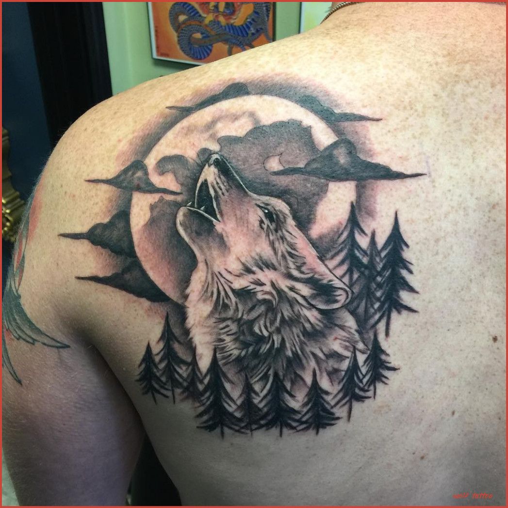 татуировки для мужчин на груди волк фото 74