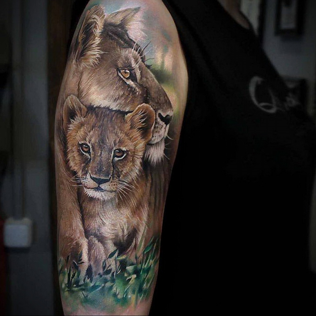 Татуировка львица и Львенок