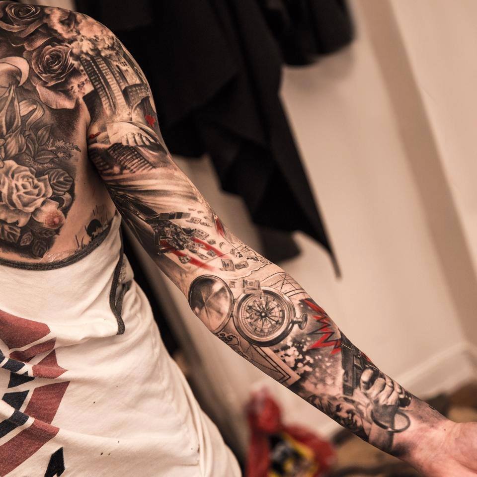 Популярные стили татуировок на всю руку