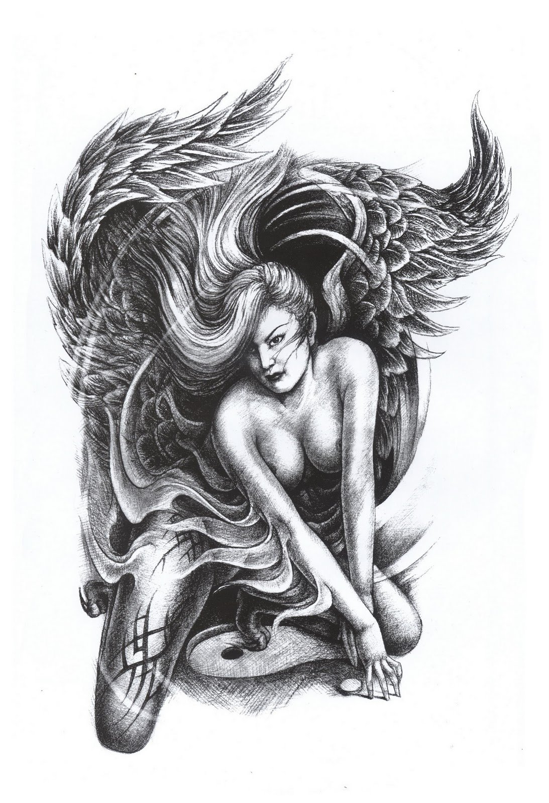 ангел голая рисунок фото 49