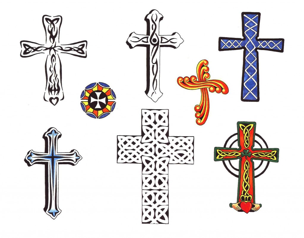 Католический крест тату эскиз