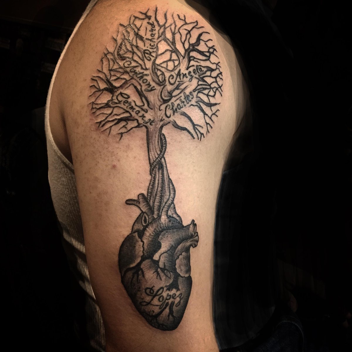 Татуировка дерево на руке