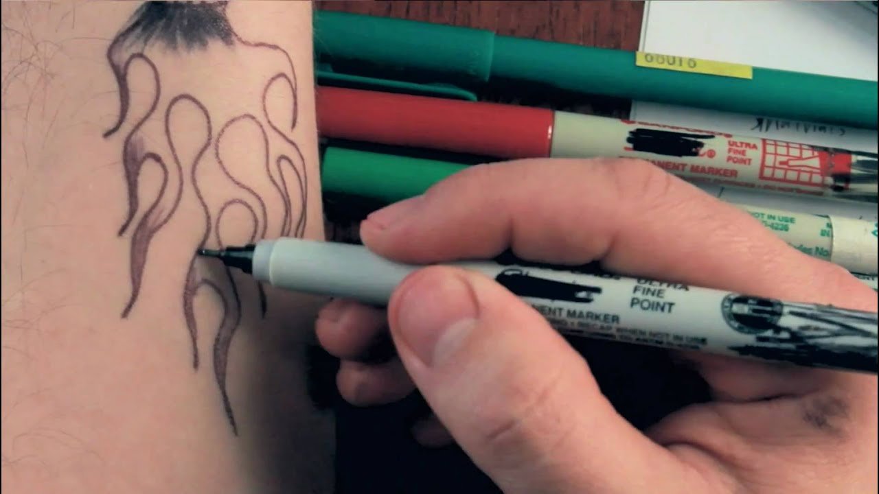 Тату ручкой: фото татуировки, эскизы
