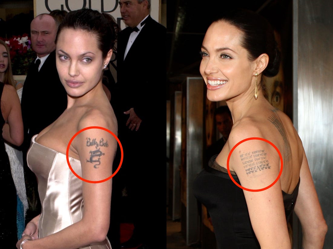 Татуировки Анджелины Джоли в молодости
