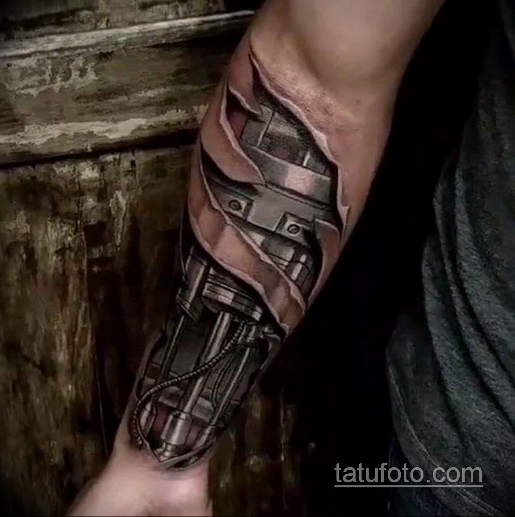 Forearm biomechanical tattoo