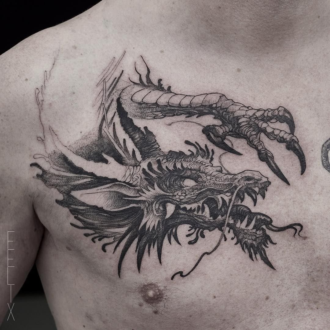 татуировки для мужчин драконы на груди фото 2