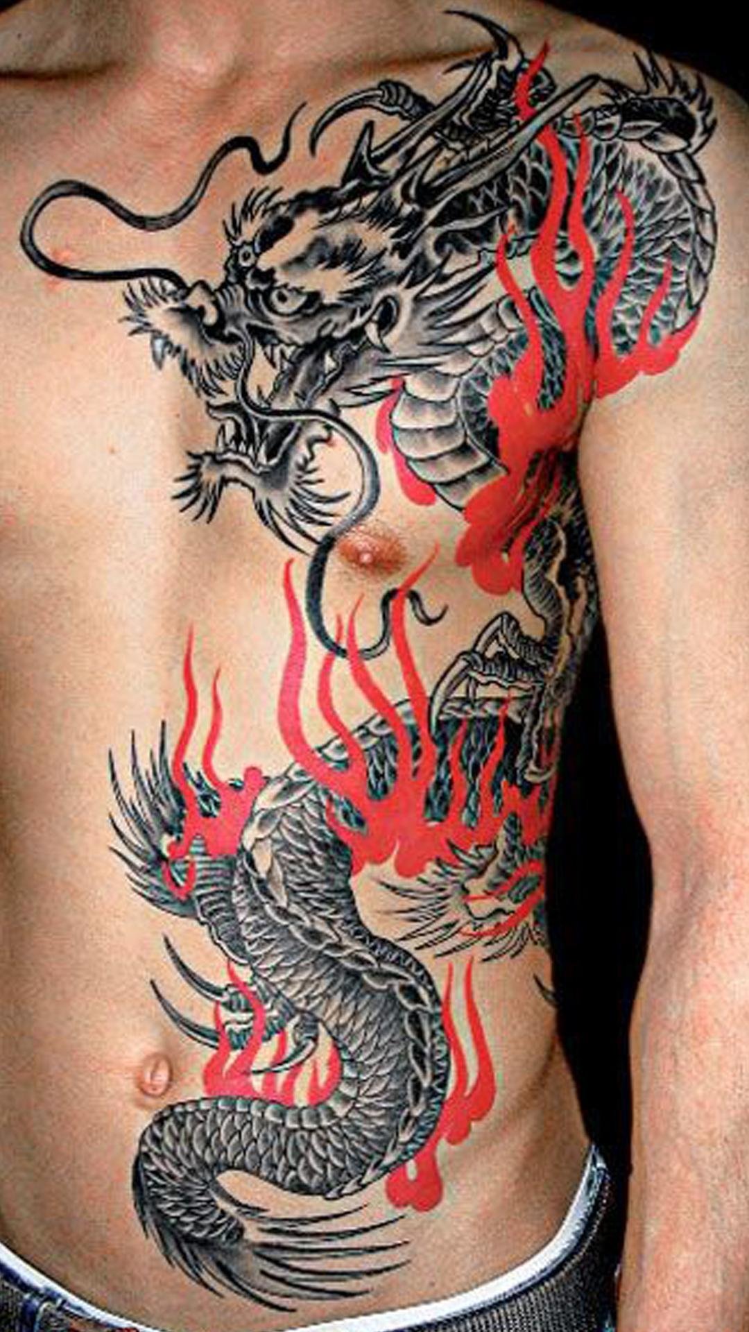 татуировки для мужчин дракон на груди фото 40