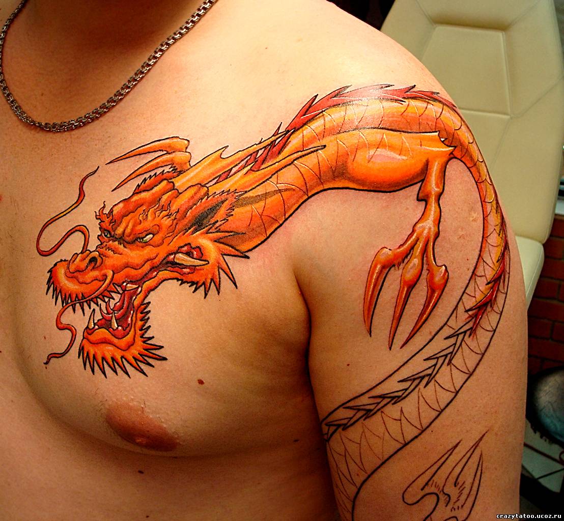 татуировки для мужчин драконы на груди фото 93