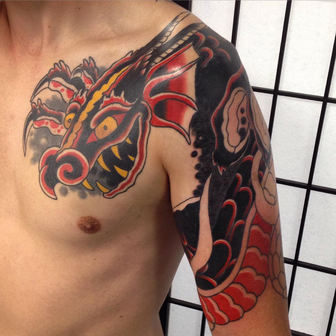 татуировки для мужчин дракон на груди фото 103