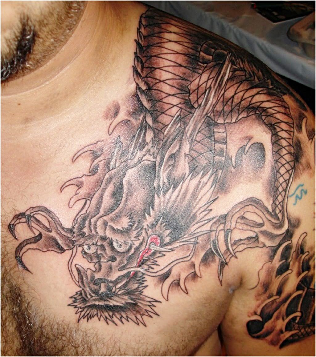 татуировки для мужчин дракон на груди фото 60