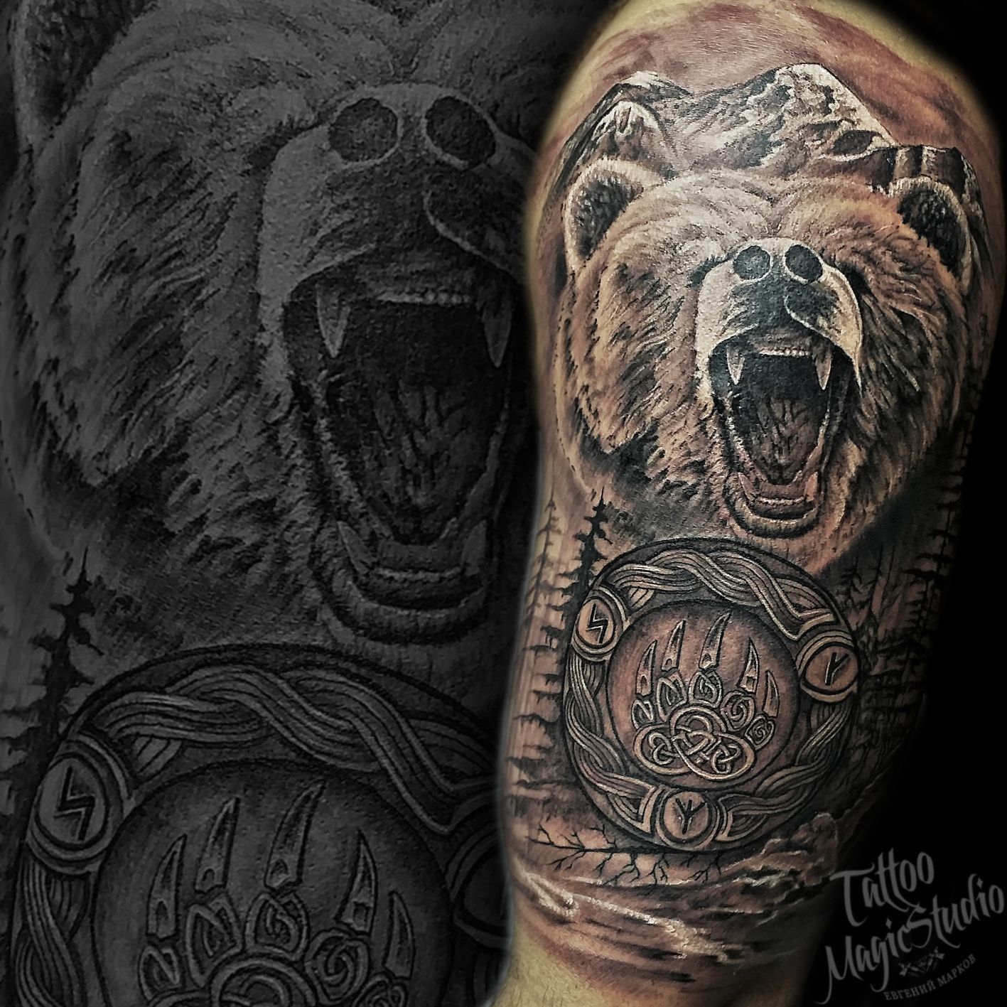 Скандинавские Татуировки медведь