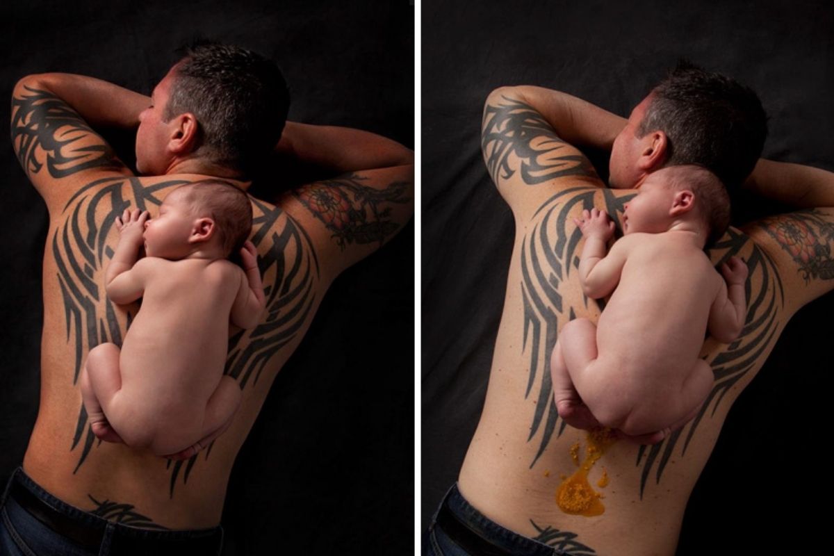 Младенец в татуировках