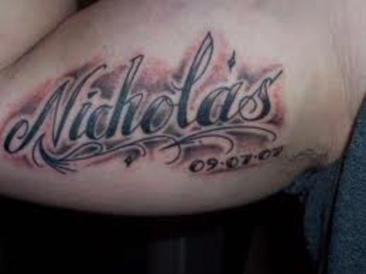 Татуировка с именем Николай