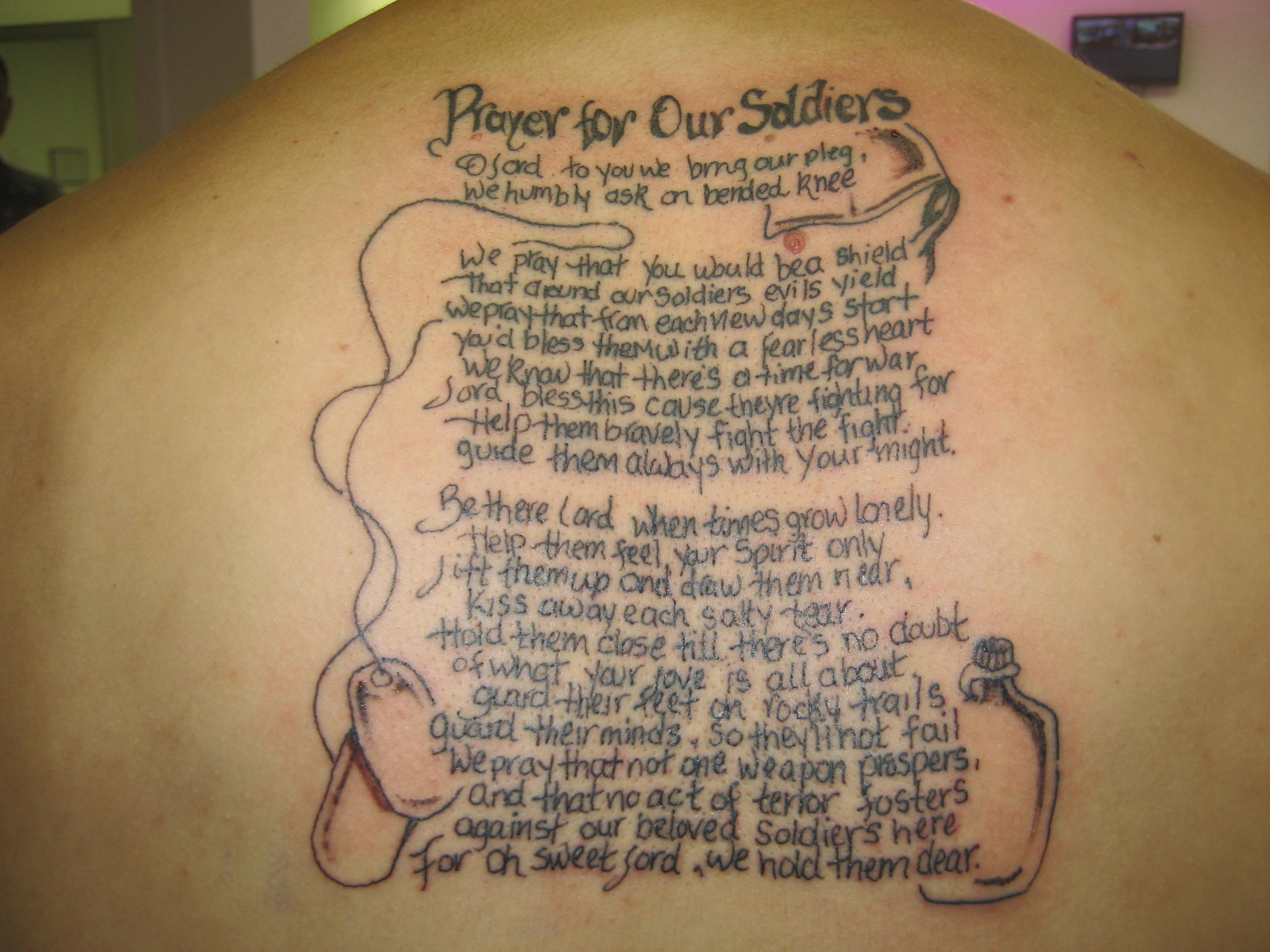 Татуировки в виде молитвы