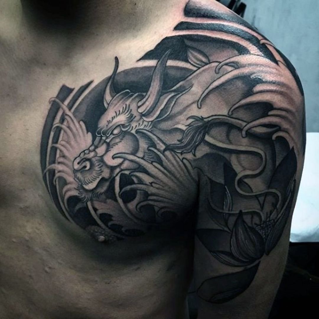 татуировки для мужчин драконы на груди фото 67