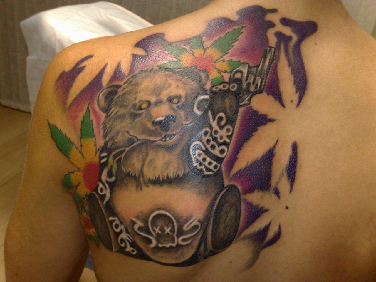 татуировки для мужчин с медведем на груди фото 101